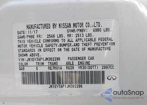 2018 Infiniti Q50 3.0T Luxe from USA, damaged, VIN JN1EV7AP1JM362296